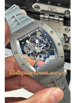 Richard Mille Super Clone RM055 Ceramic/Titanium Grey Casing with Genuine Tourbillon Watch 