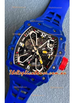 Richard Mille RM35-03 Rafael Nadal Edition Blue Carbon Fiber Casing 1:1 Mirror Replica Watch in Blue Strap