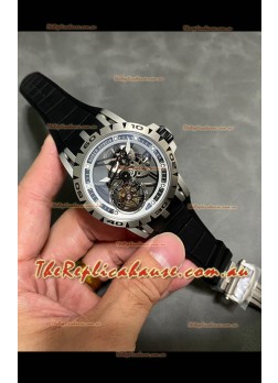Roger Dubuis Super Clone Excalibur Spider Flying Tourbillon Skeleton Titanium Casing 45MM