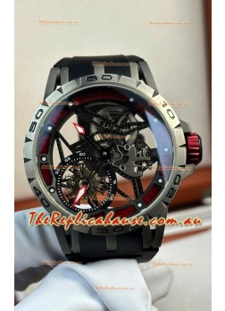 Roger Dubuis Super Clone Excalibur Spider Flying Tourbillon Skeleton Titanium Casing 45MM