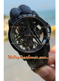 Roger Dubuis Super Clone Excalibur Spider Flying Tourbillon Skeleton Titanium Casing 42MM