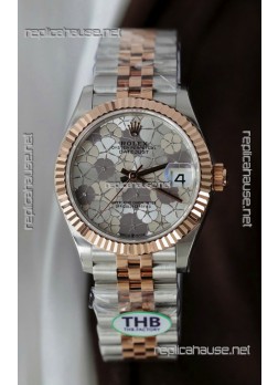 Rolex Datejust Cal.3235 Movement Super Clone Rose Gold 2 Tone 31MM Motif Dial Watch 