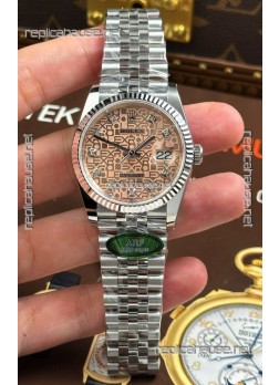 Rolex Datejust Super Clone Cal.3235 Pink Computer Dial Steel Casing Watch 36MM