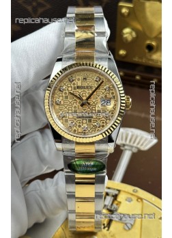 Rolex Datejust Super Clone Cal.3235 Brown Computer Dial 2 Tone Yellow Gold Casing Watch 36MM