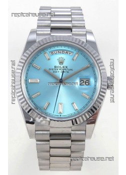 Rolex Day Date Super Clone ICE Blue Dial 40MM 220 Grams Swiss Replica watch 