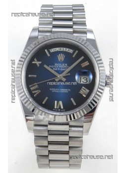 Rolex Day Date Super Clone Blue Roman Dial 40MM 220 Grams Swiss Replica watch 