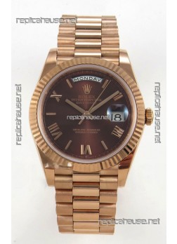 Rolex Day Date Super Clone Brown Dial 40MM 220 Grams Swiss Replica watch 