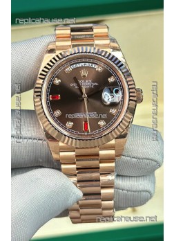 Rolex Day Date Presidential 18K Rose Gold Watch 40MM - Brown Dial 1:1 Mirror Quality