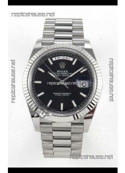 Rolex Day Date Super Clone Black Dial 40MM 210 Grams Swiss Replica watch 