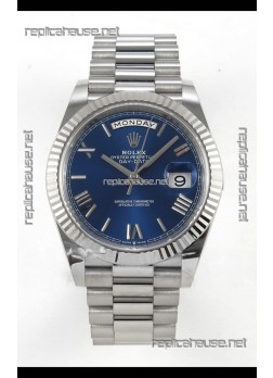Rolex Day Date Super Clone Blue Roman Dial 40MM 220 Grams Swiss Replica watch 