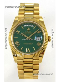 Rolex Day Date Super Clone Green Dial 40MM 220 Grams Swiss Replica watch 