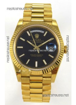 Rolex Day Date Super Clone Black Honey-Comb Dial 40MM 220 Grams Swiss Replica watch 