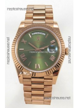 Rolex Day Date Super Clone Green Dial 40MM 220 Grams Swiss Replica watch 