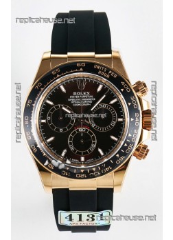 Rolex Daytona Super Clone 126515 Rose Gold Black Dial Original Cal.4131 Movement