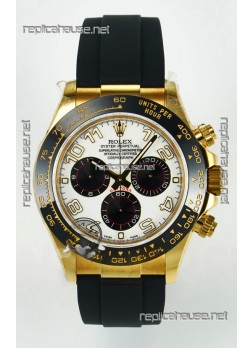 Rolex Daytona Super Clone 116518 Yellow Gold White Dial Original Cal.4130 Movement