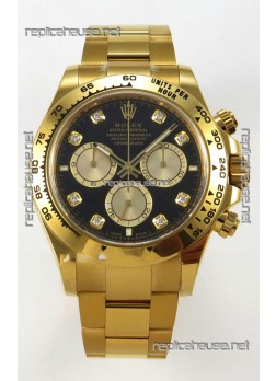 Rolex Daytona Super Clone 116508 Yellow Gold - Black Dial Original Cal.4131 Movement