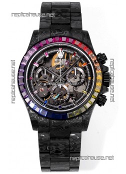 Rolex Daytona Blaken Black Carbon 1:1 Swiss Mirror Replica Skeleton Dial Cal.4130 Movement