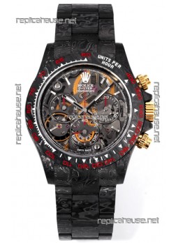 Rolex Daytona Blaken Black Carbon 1:1 Swiss Mirror Replica Skeleton Dial Cal.4130 Movement