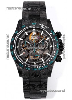 Rolex Daytona Blaken Black Carbon 1:1 Swiss Mirror Replica Skeleton Dial Cal.4130 Movement