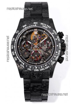 Rolex Daytona Blaken Black Carbon 1:1 Swiss Mirror Replica Skeleton Dial Cal.4130 Movement