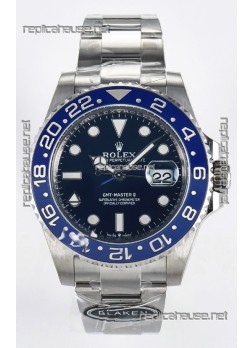 Rolex GMT Masters II Super Clone 126716 "Blaken" 904L Steel Blue Dial Watch  