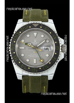 Rolex GMT Masters DiW White Carbon Casing Swiss Replica Watch Verdant Gray Dial 