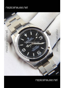 Rolex Explorer I Japanese Movement Replica Watch in Stainless Steel Black Dial 39MM