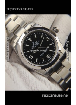 Rolex Explorer I Japanese Movement Replica Watch in Stainless Steel Black Dial 36MM