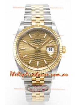 Rolex Super Clone Datejust ETA 3235 Movement 36MM Two Tone Yellow Gold Swiss Fluted Dial