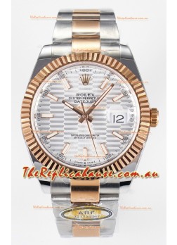 Rolex Super Clone Datejust ETA 3235 Movement 41MM Two Tone Rose Gold Plating Fluted Dial Watch