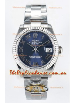 Rolex Super Clone Datejust ETA 2688 Movement 31MM Stainless Steel Blue Roman Dial Watch 