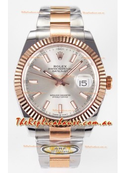 Rolex Super Clone Datejust ETA 3235 Movement 41MM Two Tone Rose Gold Plating Steel Dial Watch