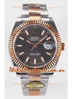 Rolex Super Clone Datejust ETA 3235 Movement 41MM Two Tone Rose Gold Plating Fluted Dial Watch