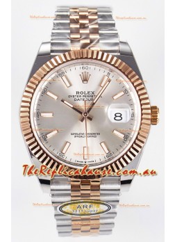 Rolex Super Clone Datejust ETA 3235 Movement 41MM Two Tone Rose Gold Plating Steel Dial Watch