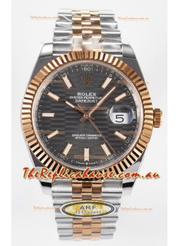 Rolex Super Clone Datejust ETA 3235 Movement 41MM Two Tone Rose Gold Plating Fluted Dial Watch