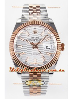 Rolex Super Clone Datejust ETA 3235 Movement 41MM Two Tone Rose Gold Plating Fluted Dial Watch