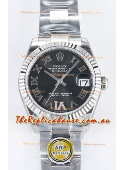 Rolex Super Clone Datejust ETA 2688 Movement 31MM Stainless Steel Grey Dial Watch 