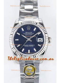Rolex Super Clone Datejust ETA 2688 Movement 31MM Stainless Steel Blue Dial Watch 