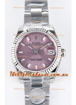 Rolex Super Clone Datejust ETA 2688 Movement 31MM Stainless Steel Pink Dial Watch 