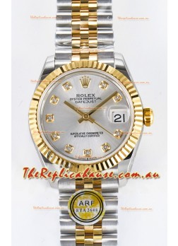 Rolex Super Clone Datejust ETA 2688 Movement 31MM Two Tone Yellow Gold Steel Dial