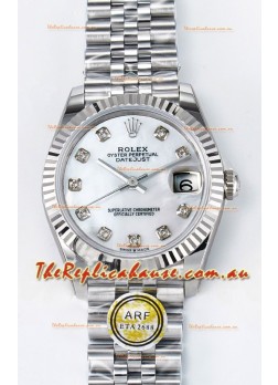 Rolex Super Clone Datejust ETA 2688 Movement 31MM Stainless Steel Pearl Dial Watch 