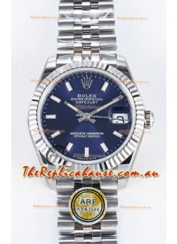 Rolex Super Clone Datejust ETA 2688 Movement 31MM Stainless Steel Blue Dial Watch 