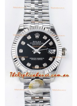 Rolex Super Clone Datejust ETA 2688 Movement 31MM Stainless Steel Black Dial Watch 