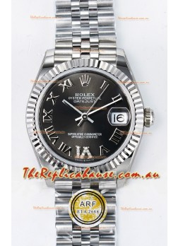 Rolex Super Clone Datejust ETA 2688 Movement 31MM Stainless Steel Grey Dial Watch 