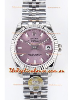 Rolex Super Clone Datejust ETA 2688 Movement 31MM Stainless Steel Pink Dial Watch 