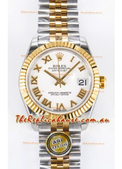 Rolex Super Clone Datejust ETA 2688 Movement 31MM Two Tone Yellow Gold Swiss White Dial