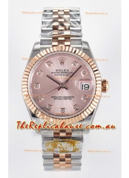 Rolex Super Clone Datejust ETA 2688 Movement 31MM Two Tone Rose Gold Swiss Champange Dial