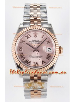 Rolex Super Clone Datejust ETA 2688 Movement 31MM Two Tone Rose Gold Swiss Champange Dial