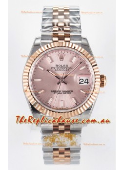 Rolex Super Clone Datejust ETA 2688 Movement 31MM Two Tone Rose Gold Swiss Champange Dial