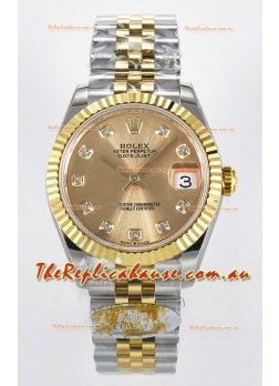 Rolex Super Clone Datejust ETA 2688 Movement 31MM Two Tone Yellow Gold Casing and Dial 